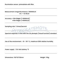 Light Meter Digital Illuminance Meter Luxmeter Luminometer Photometer 200000Lux-