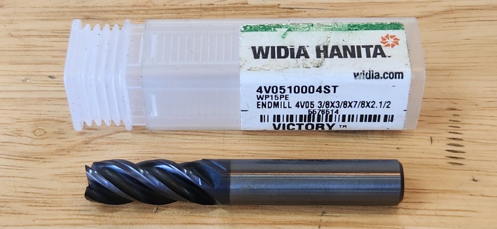 Widia Hanita 4V0510004ST: 4-Flute 3/8″ Dia. Carbide Square End Mill 7/8″ LOC