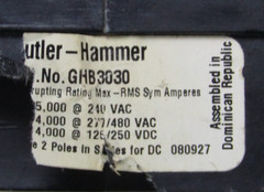 🙌 CUTLER-HAMMER 30 AMP CIRCUIT BREAKER 480Y/277VAC 3 POLE GHB3030 -FLAW