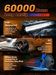 2026 New 12 Inch LED Light Bar, 40,000LM off Road, 40W Spot Flood Combo Beam, IP