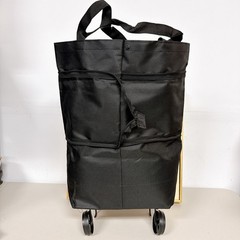Foldable Rolling Grocery Cart, Expandable Oxford Cloth Shopping Bag with Wheels