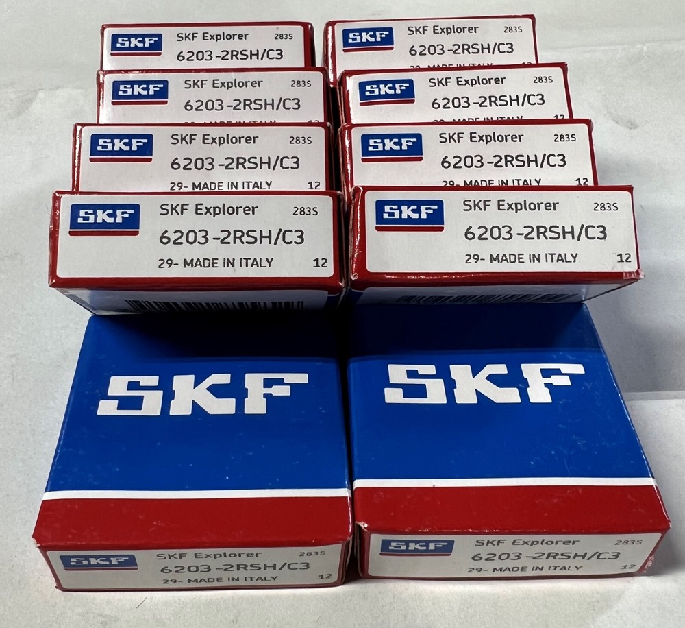 10 (Pack) 6203-2RSH C3 SKF 2 Shield Rubber Ball Bearing 17x40x12mm NEW ITALY