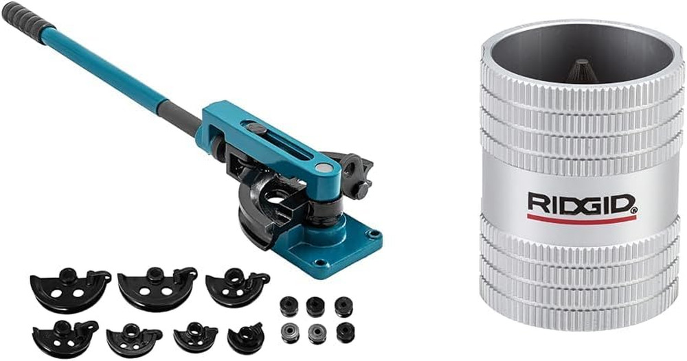 Heavy Duty Manual Pipe Bender with 7 Dies for Copper & Stainless Steel