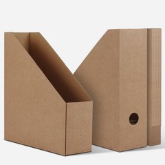 Brown Magazine File Holder Cardboard Rack Foldable Storage Organizer Box 12PK