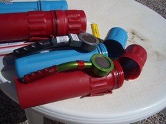 BLUE TRANSPORT CANISTER FOR GEIGER COUNTER PANCAKE PROBE 44-9 ; $22.00 + S/H