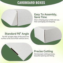 7″x5″x2″ Shipping Boxes Set White Corrugated Cardboard Box for shipping, mailing