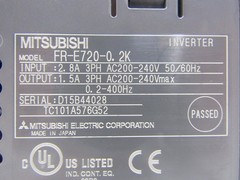 Mitsubishi FR-E720-0.2K Freqrol E700 Inverter Drive 200-240V 1.5A 0.2-400Hz 3PH