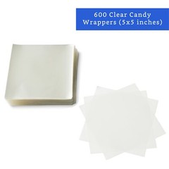 600 Pack 5×5 inch Clear Cellophane Candy Wrappers Caramel Chocolate Natural