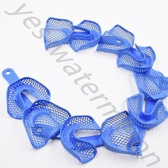 Dental Autoclavable Plastic Steel Impression Trays Denture Blue L/M/S/Q/A Opt