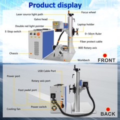 US Ship JPT M7 200W Fiber Laser Marking Machine Metal Steel Color Marker Engrave