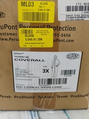 Dupont Tychem 2000 QC Coveralls 3X Yellow w/ hood Qty:12 – PN: QC127BYL3X001200