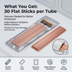 Bcup-5 15% Silver Brazing Rods, 30 PCS for HVAC & Refrigeration Repair