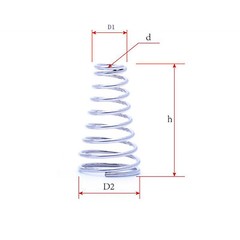 304 Stainless Steel Conical Cone Compression Spring Springs 0.4-2mm Wire Dia