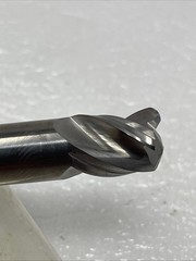 1/2” Hanita Carbide End Mill, 3 Flute, Extra Length, 6” OAL, .090” Radius, Neck
