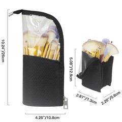 ANEMEL Black Travel Makeup Brush Holder, Organizer Bag Cosmetic Zipper Pouch …