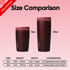 Owala SmoothSip Slider Insulated Stainless Steel 12 Ounces, Black Cherry