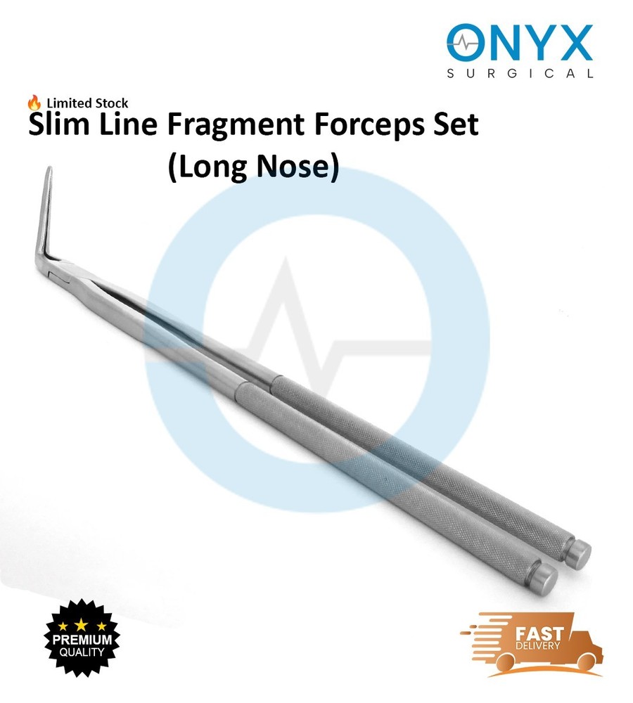 19″ Equine Dental Slim Line Fragment Forceps Long Nose Set 4cm 6cm 8cm