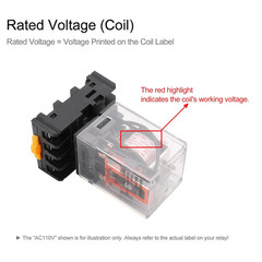 Power Relay MK2P-I 12VDC Coil DPDT 8 Pin with Plug-In Terminal Socket,For Automa