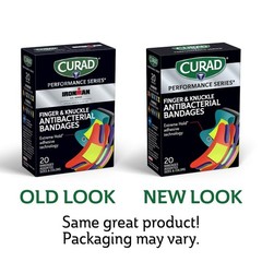 Curad Performance Series Fingertip and 20 Count (Pack of 1), Multi-color