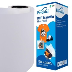 DTF Transfer Film Roll 13in x 328ft Double Sided Matte Finish Hot Peel PreTre…