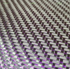 3K Carbon Fiber & Metallic Purple Reflection Mixed Cloth Twill Weave 100*50cm