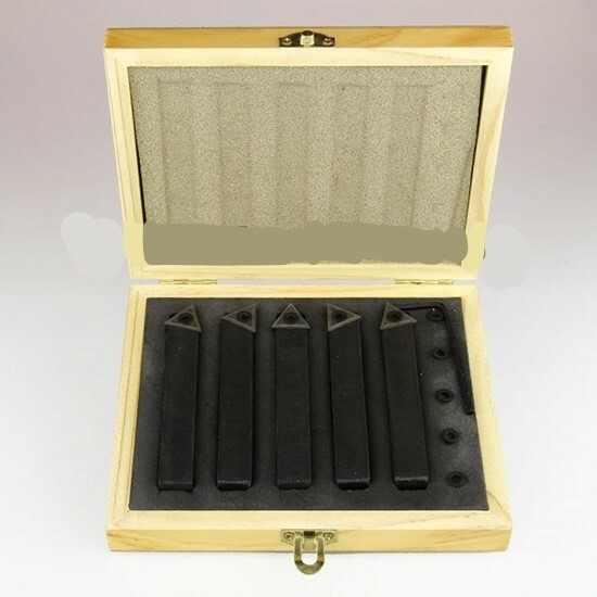1/2″ 5 Pc Indexable Carbide Insert Turning Tool Bit Lathe Set C6 Chipbreaker