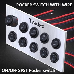 5X 12V round Rocker Switch AC 6A/250V 10A/125V SPST 2 Pin 2 Position On/Off T
