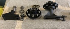 8 x 6.5 Lug 8000LB Shipping Container Wheels, Bolt-on Spindle Kit NEW