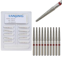 Dental Diamond Burs FG 850/016F High Speed Dia Bur Round End Taper Fine Grit Red