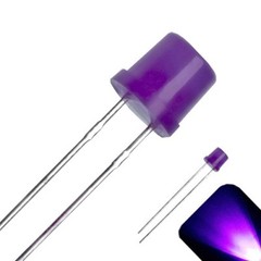 50 x LED 5mm UV / Purple Diffused Ultra Bright Flat Top Wide Angle LEDs Light