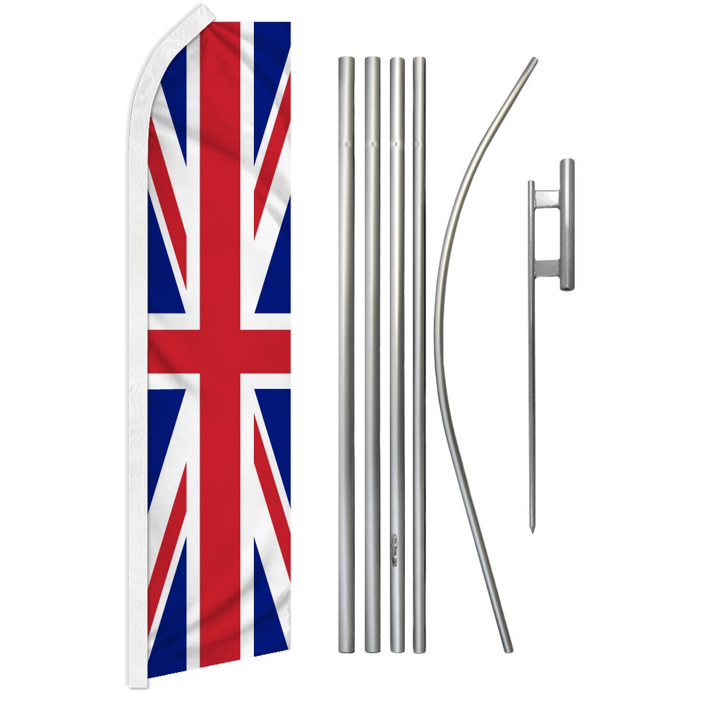 United Kingdom Advertising Swooper Feather Flutter Flag & Pole Kit British Flag