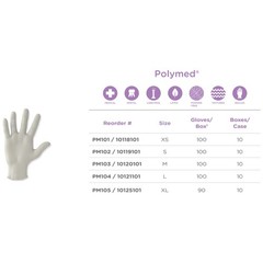 Polymed® Latex Exam Glove, Medium, Ivory