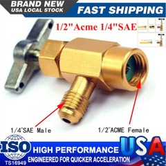 1/2″Acme 1/4″SAE Puncture Refrigeration Can Tap Tank Adapter Dispensing Valve US
