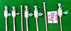 4pc Laparoscopic Metal Trocar Cannula 10mmx110mm with 5mm Trocar Free