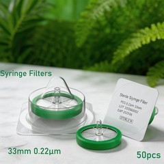 50Pcs Sterile PES Membrane Syringe Filter 33mm 0.22 Micron Chemistry Hydrophilic