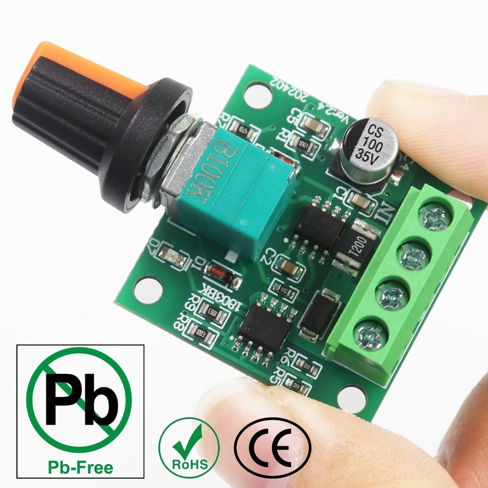 DC 3V 5V 12V 2A Mini PWM DC Motor Speed Controller Dimmer Thermostat Lead-free