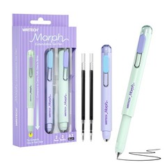 Pens Medium Point: Morph 0.7mm Black Ink Mini to Full Size Soft Grip Portable…