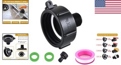 IBC Tote Adapter 2″ Coarse Thread Black Plastic Easy Installation for Garden Use