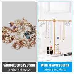 bodkar Necklace Stand Aesthetic 12.4 x 13.2 x 5.9 inches, Gold