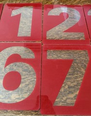 Gas Station Price Numbers 0-9 58 Piece Set Of 8” X 10” Red Clear Plexiglass