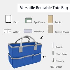 Art Organizer Craft Storage Tote Bag With Pockets And Hadles Oxford Fabric Carry