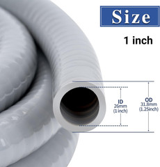 1 Inch 100 FT Liquid-Tight Conduit and Connector Kit Non Metallic Flexible Condu