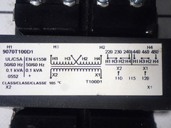 New Square D 9070T100D1 0.10 KVA Single Phase 240/480-110/120V Transformer T513