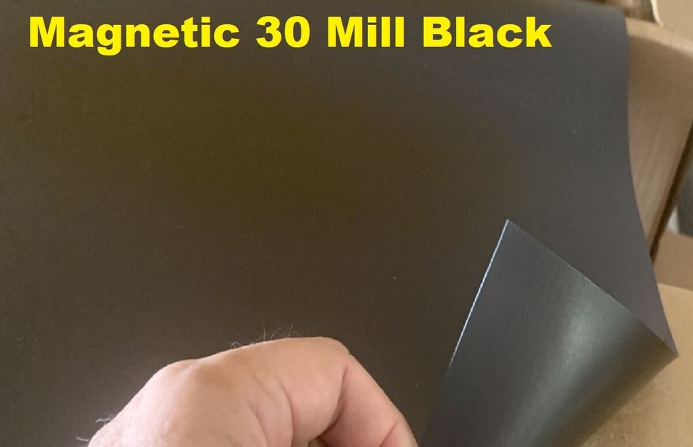 1 ROLL 24″ width x 2 FEET 30 Mil. Magnetic Sign Sheet Cars Black Black