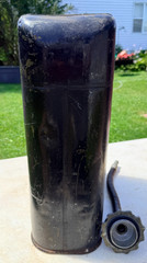 Vtg USMC Military 5 Gallon Metal Gas Can Black Jerry Can w/Flexible Cap Spout
