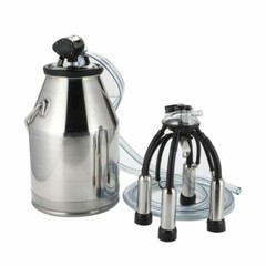 Portable Cow Sheep Milker Stainless Steel Milking Bucket Tank Barrel 25L/6.6Gal