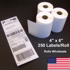 250 Labels Per Roll 4×6 Direct Thermal Shipping Labels for Zebra Eltron & Rollo