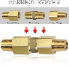 1/8 NPT Solid Brass Nipples – Heavy-Duty Pipe Adapter Fittings, 4-Pack
