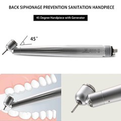 LED Dental Surgical Handpiece 45° Angle 4 Hole Midwest Rear Exhaust Impact Air
