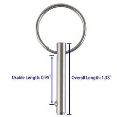 4 Pack Small Quick Release Pin, Diameter 3/16″, Usable Length 0.95″, Full 316…